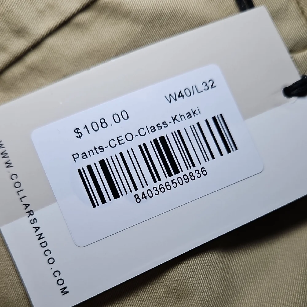 Collars & Co. Classic CEO Khaki Chino Pants New